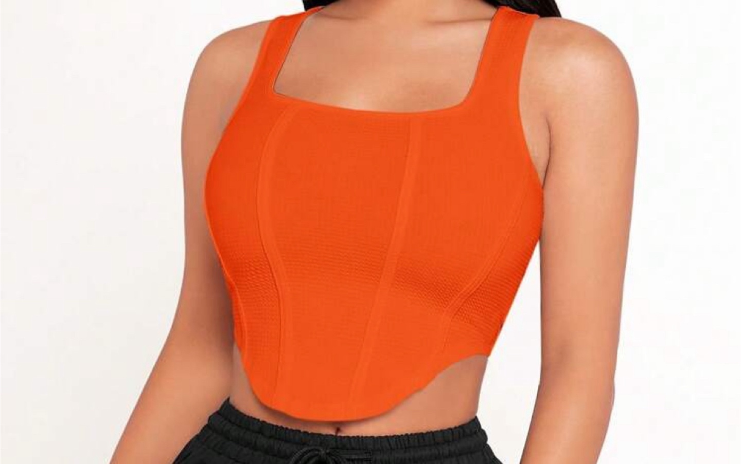 Orange Corset Tank Top