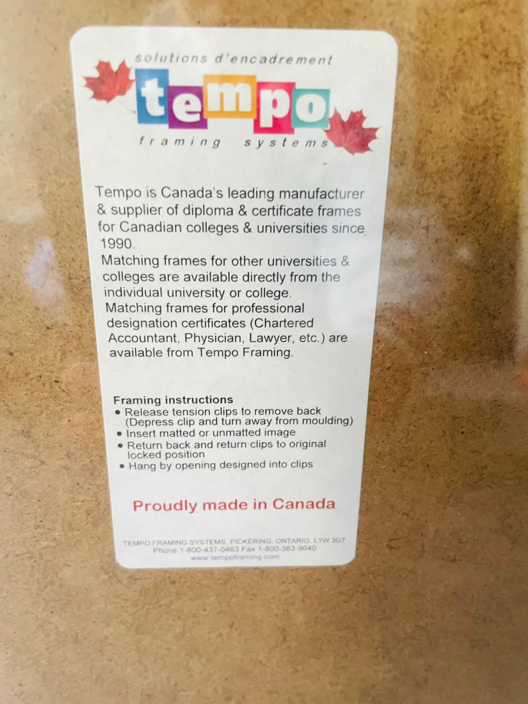 Tempo Framing Systems Diploma Frame image indicator(4)