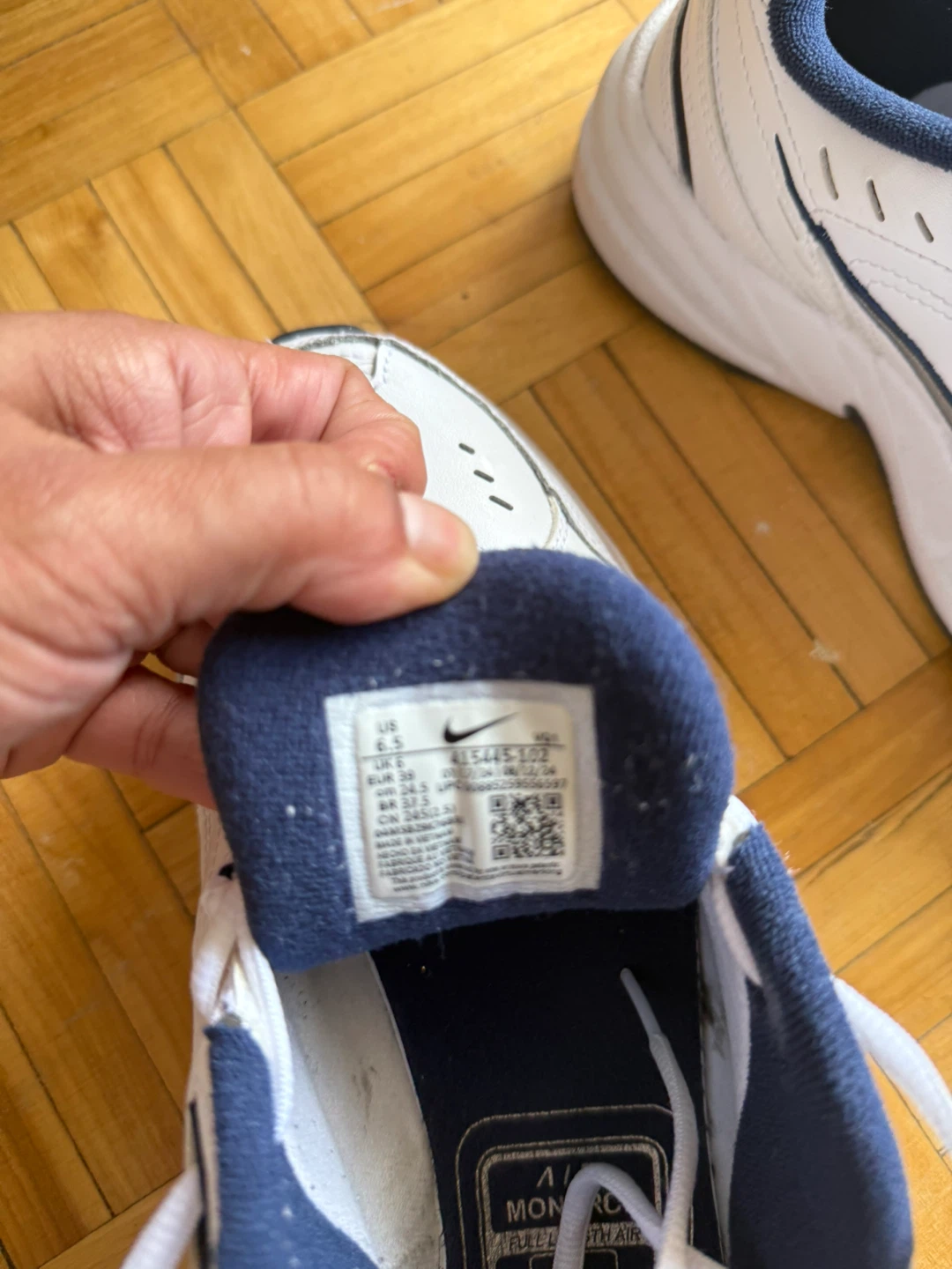Nike Air Monarch IV White/Navy, Size 6.5 - photo 3