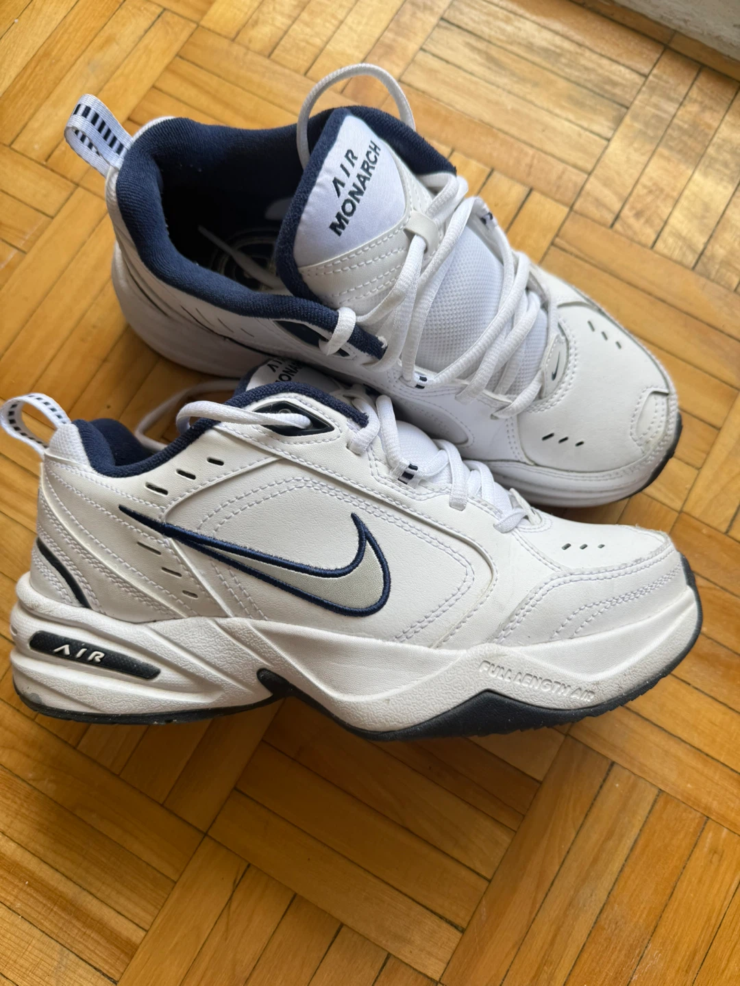 Nike Air Monarch IV White/Navy, Size 6.5 - photo 2