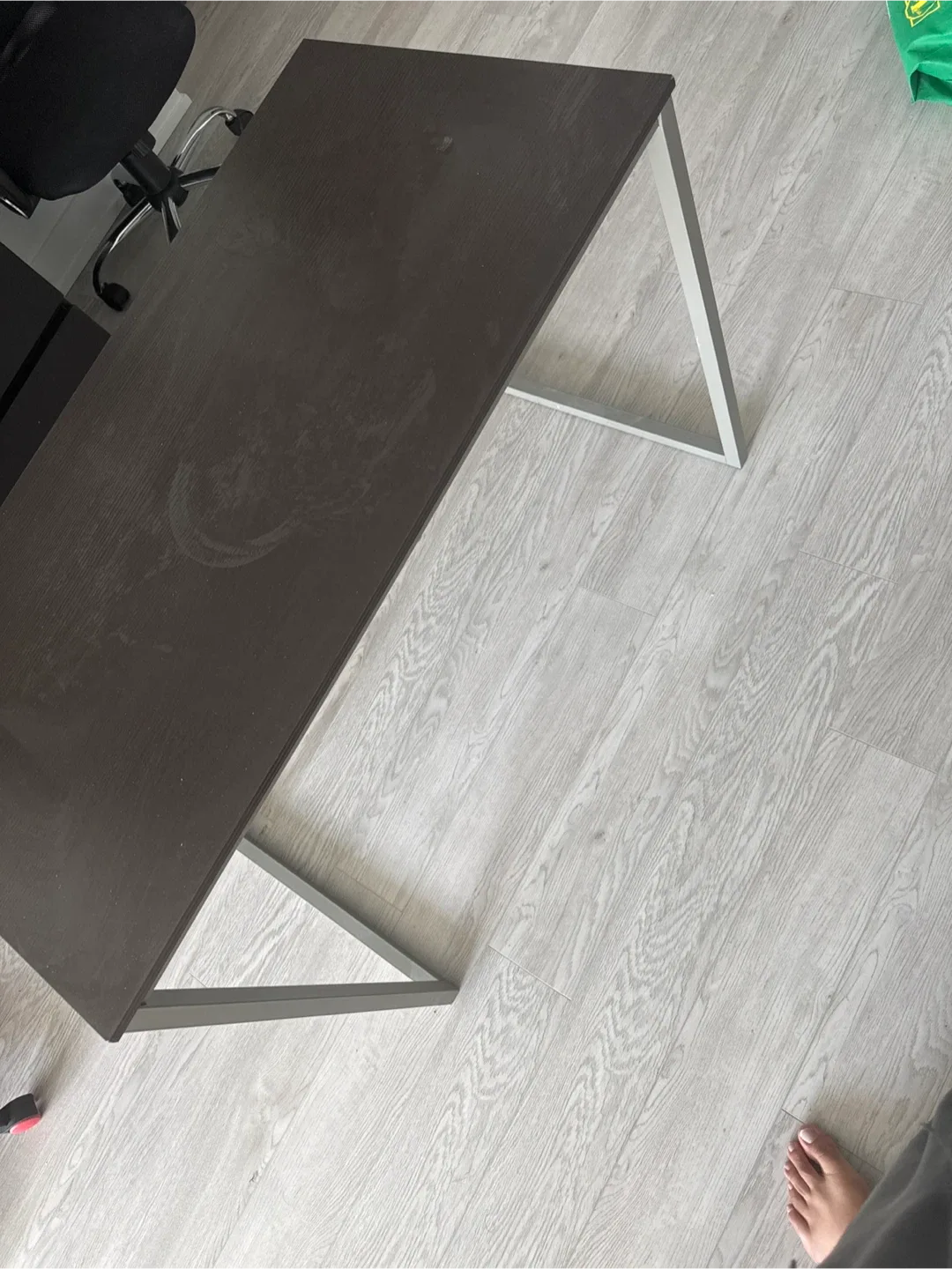 Brown Desk with Silver Legs