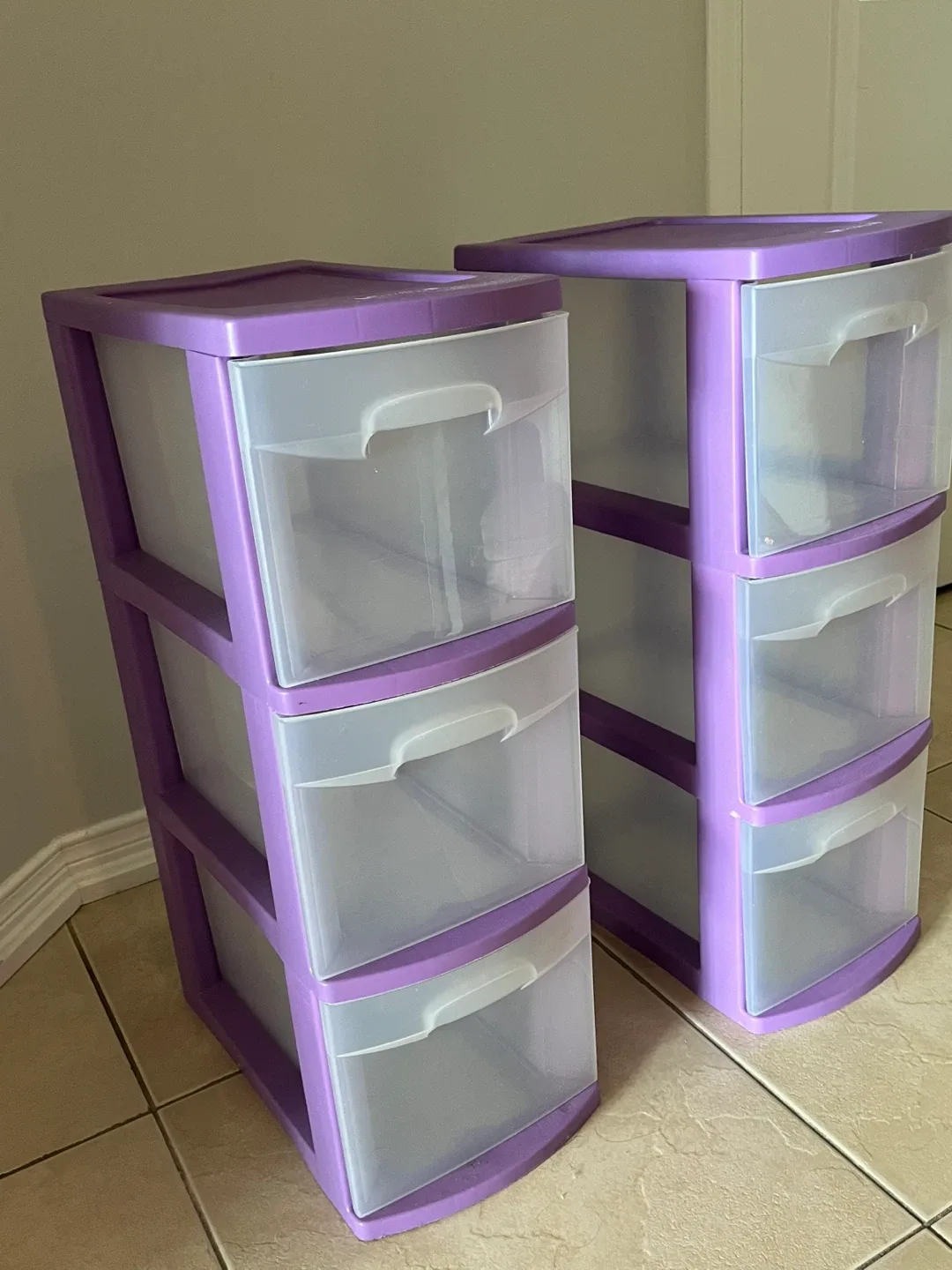 Sterilite 3-Drawer Purple Storage Tower image indicator(2)