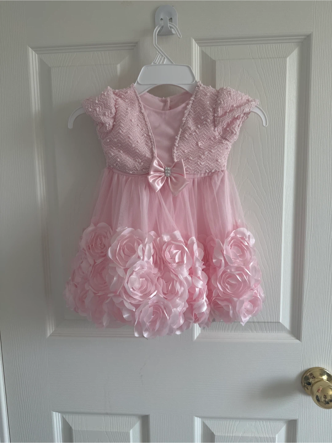 Pink Baby Dress with Roses - photo 2