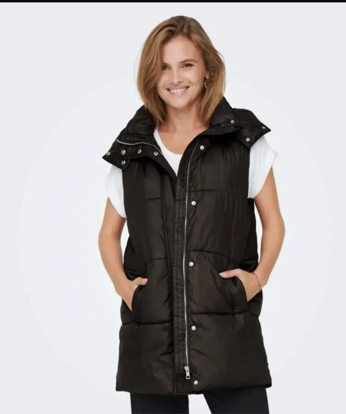 ONLY Black Puffer Vest thumbnail