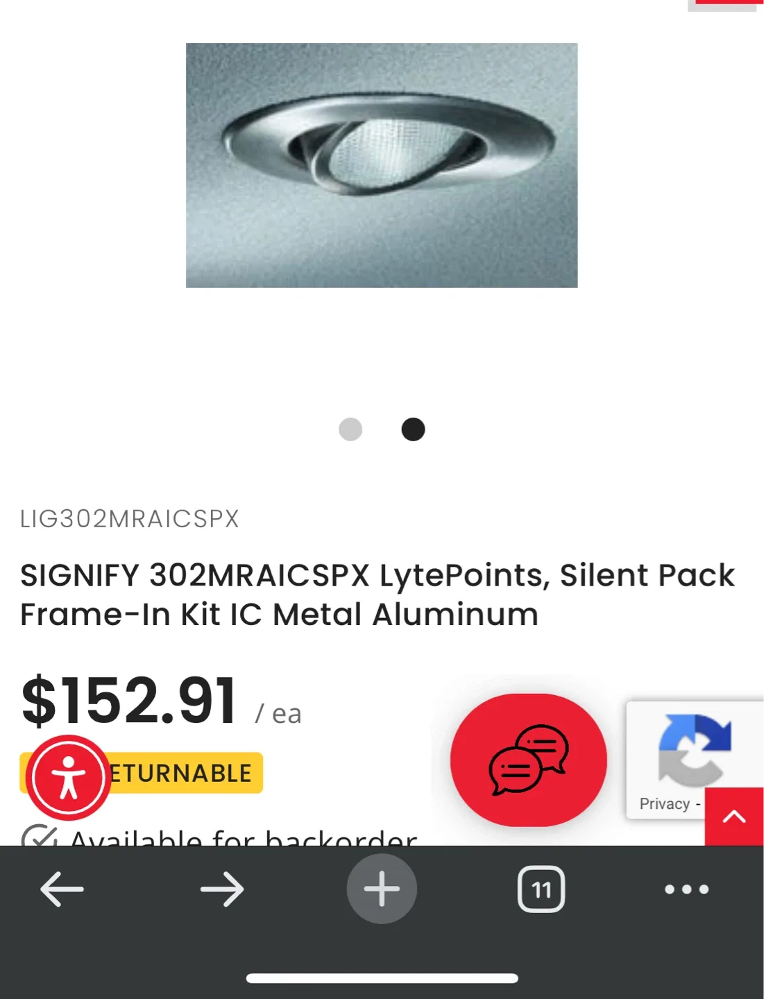 LIGHTOLIER 302MRAICSPX LytePoints Frame-In Kit image indicator(2)