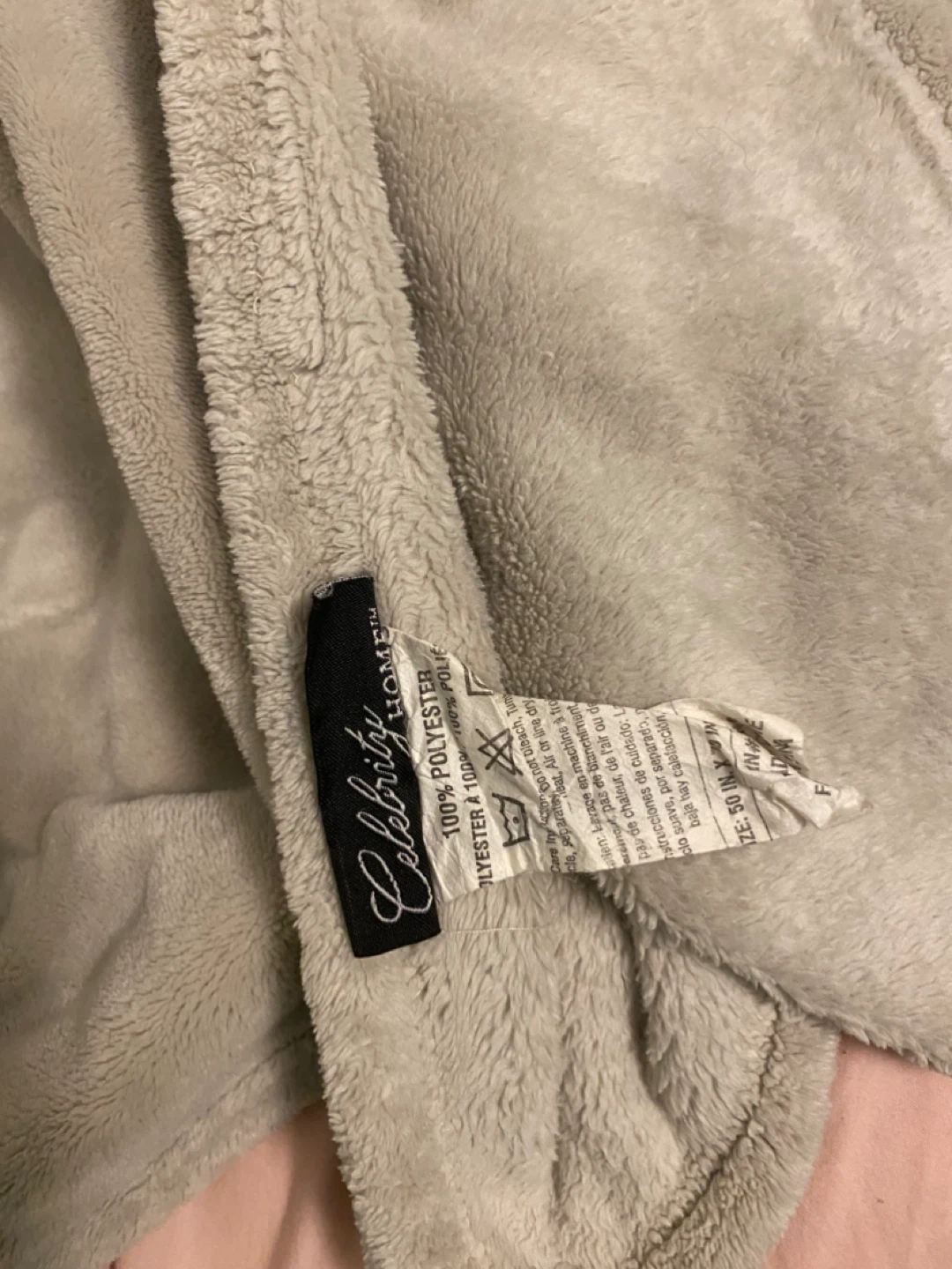 Celebrity Home Beige Throw Blanket 50x60 - photo 3
