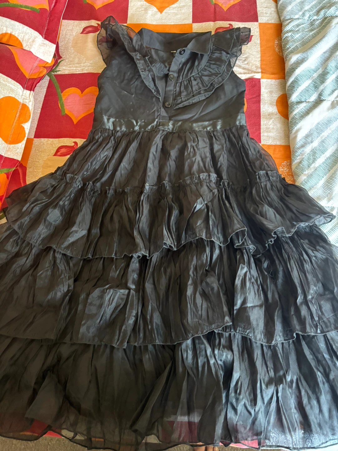 Black Ruffled Tiered Dress
