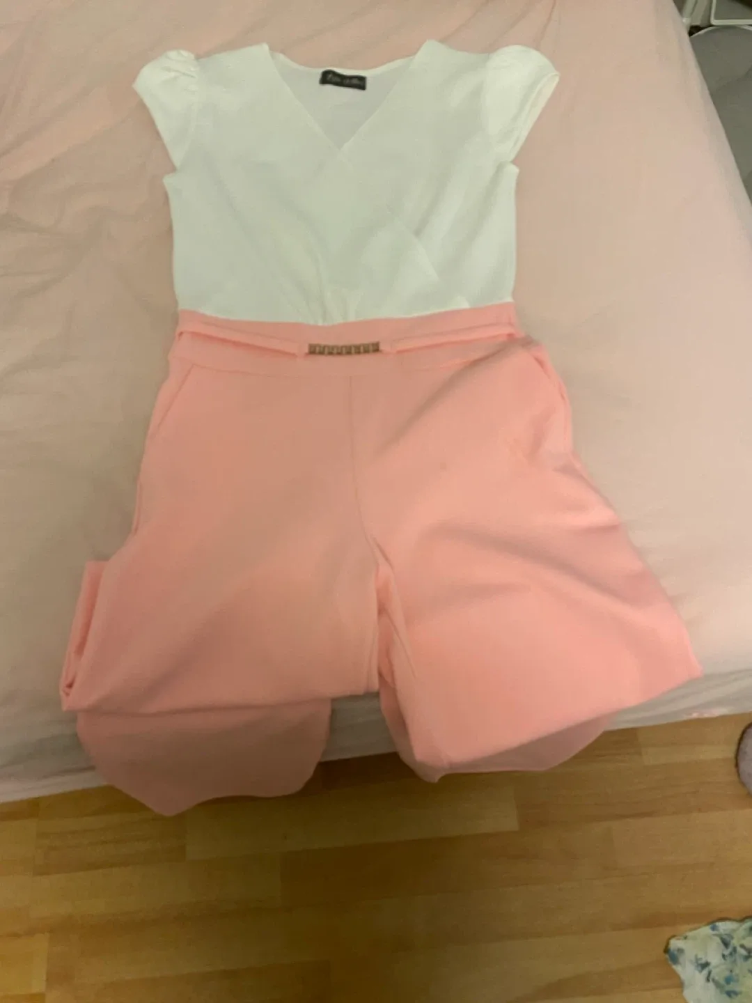 Cute Pink & White Jumpsuit thumbnail