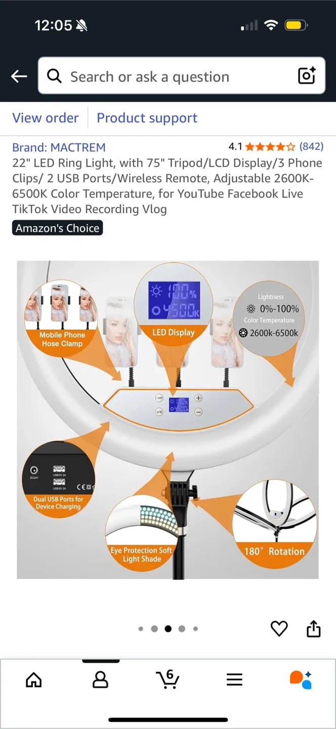 22 inch Ring Light with Tripod Stand image indicator(6)