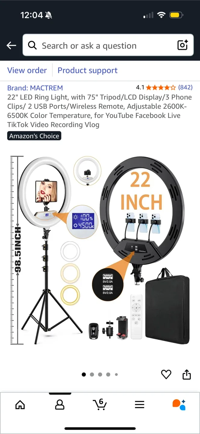 22 inch Ring Light with Tripod Stand thumbnail