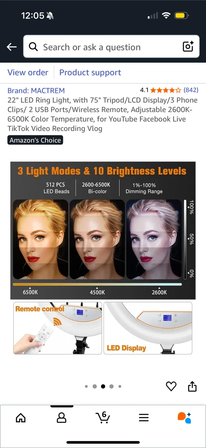 22 inch Ring Light with Tripod Stand image indicator(4)