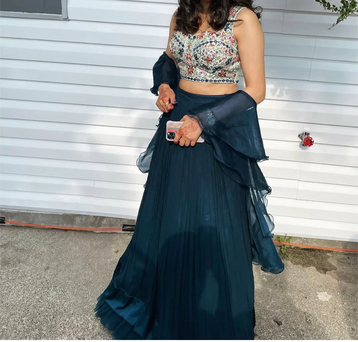 Blue Lehenga Choli Set image indicator(3)