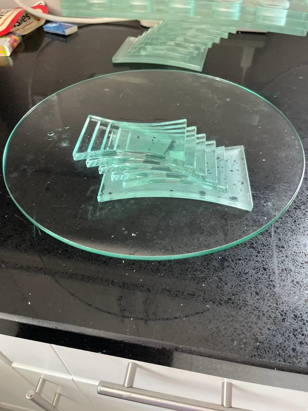 Crystal candle or cake plate