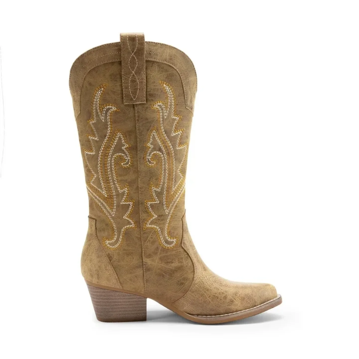Brown Embroidered Cowboy Boots - Size 10 (NEW) image indicator(5)