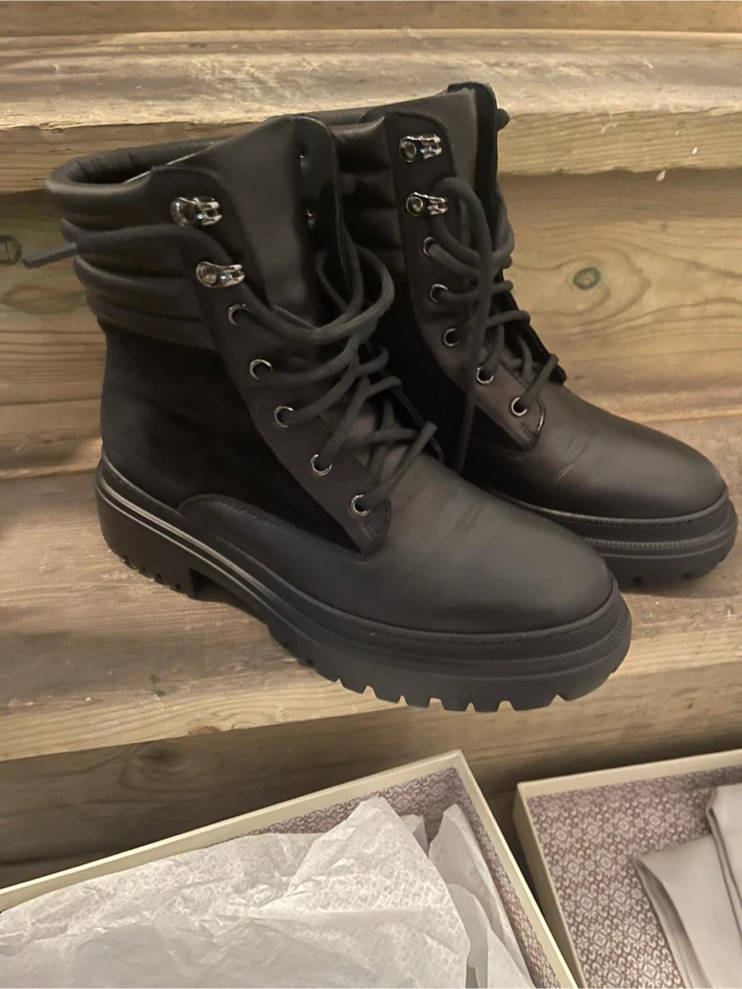 Made in Italy black leather boots