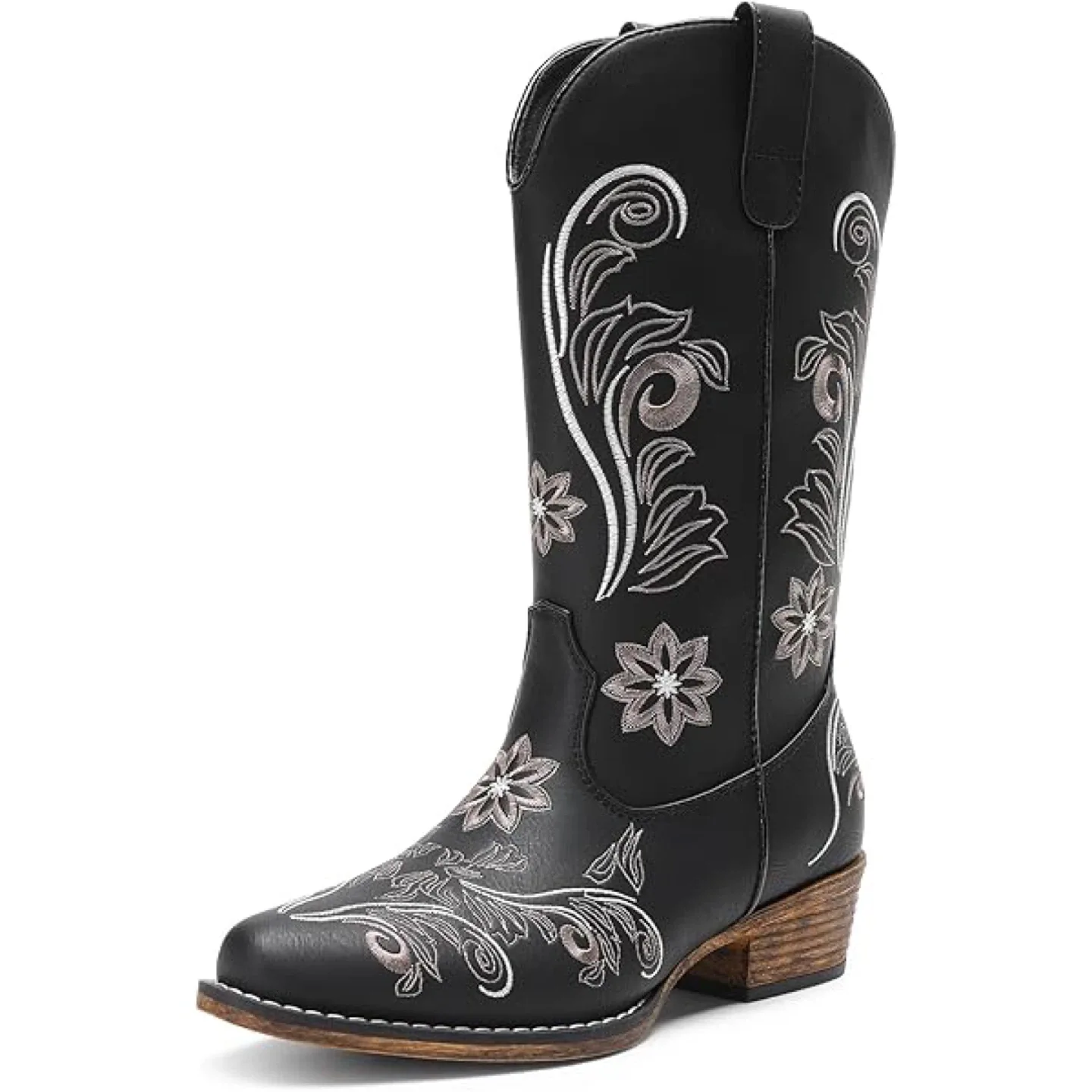 Black Embroidered Cowboy Boots  - Size 8 (New) image indicator(4)