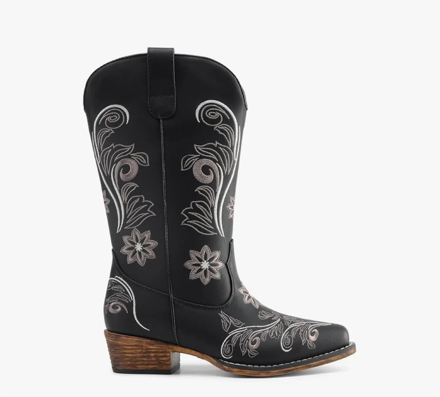 Black Embroidered Cowboy Boots  - Size 8 (New) image indicator(3)