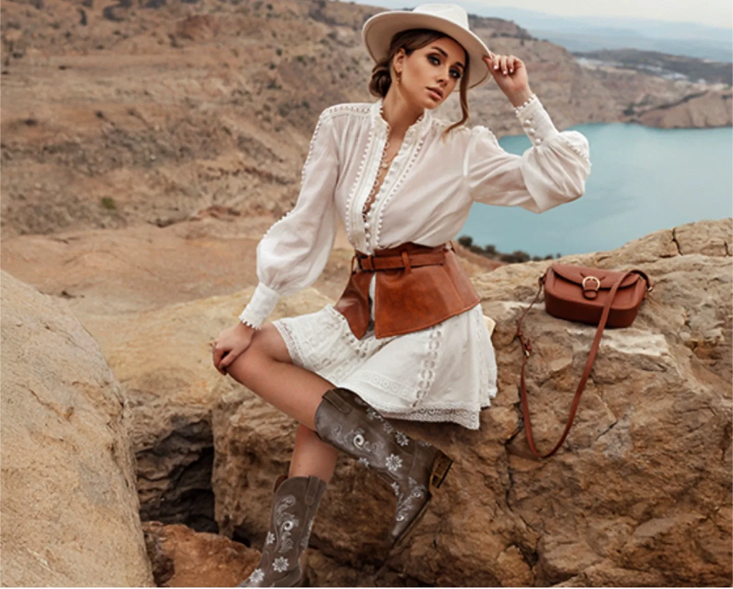 Black Embroidered Cowboy Boots  - Size 8 (New) image indicator(7)