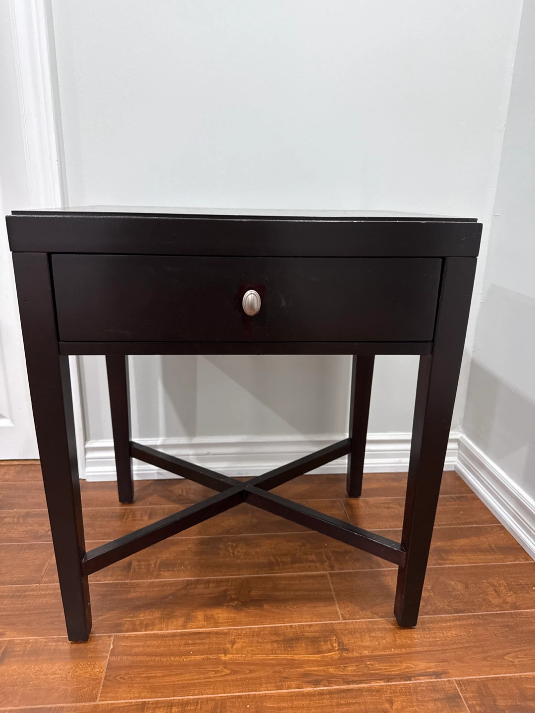 Dark Brown Wood End Table