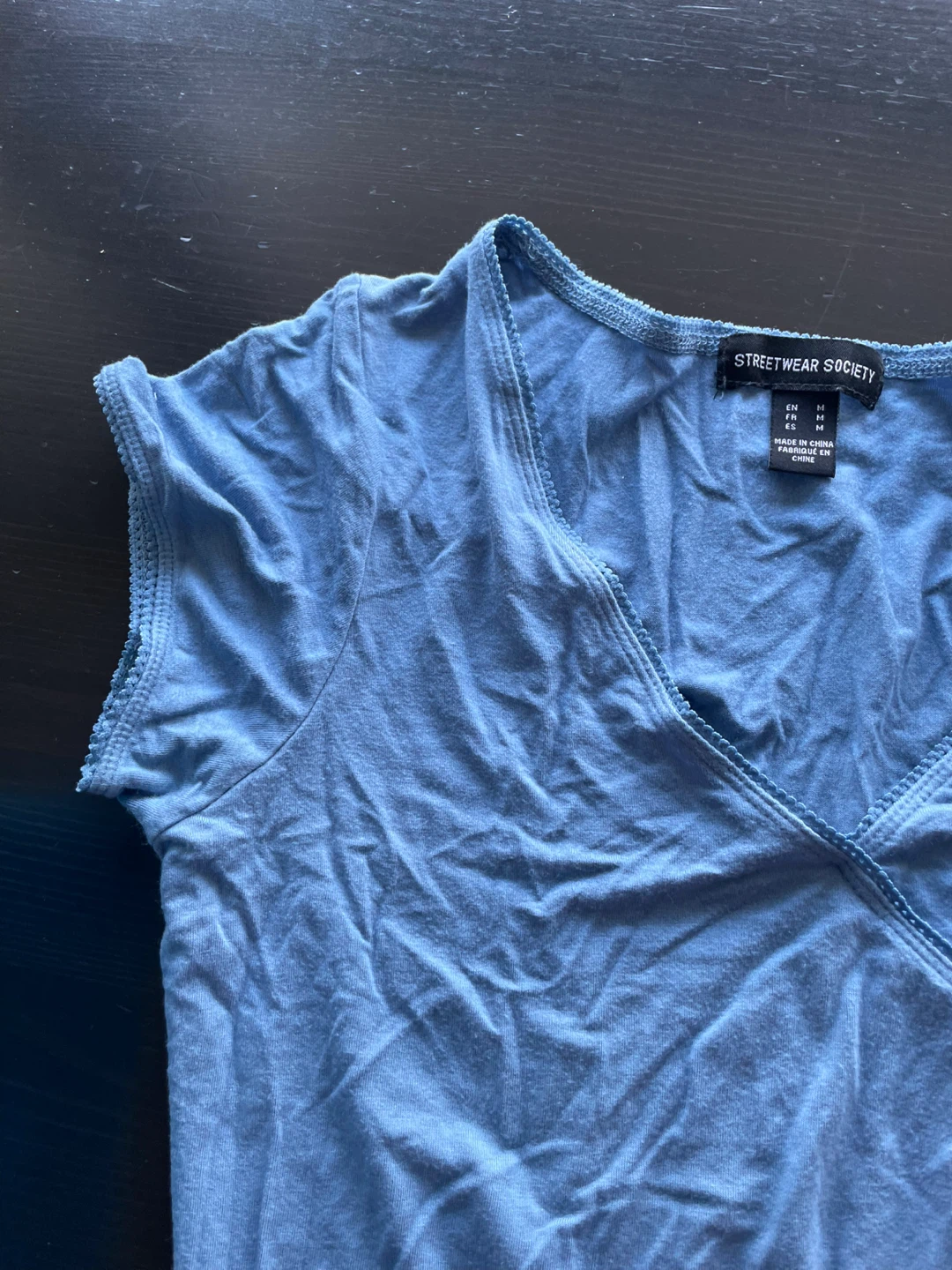 Streetwear Society Blue Wrap Top - Size s 🥕