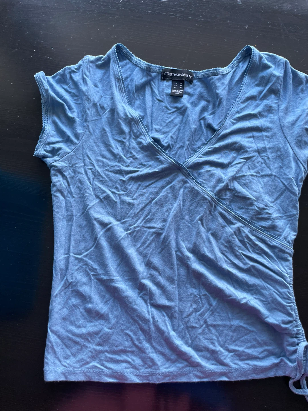 Streetwear Society Blue Wrap Top - Size s 🥕 - photo 3