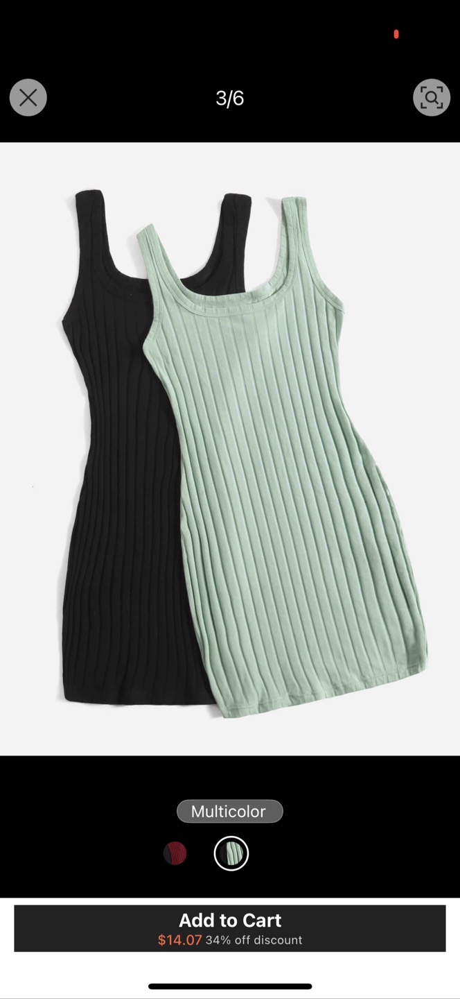 Ribbed Knit Tank Dress - Multicolor