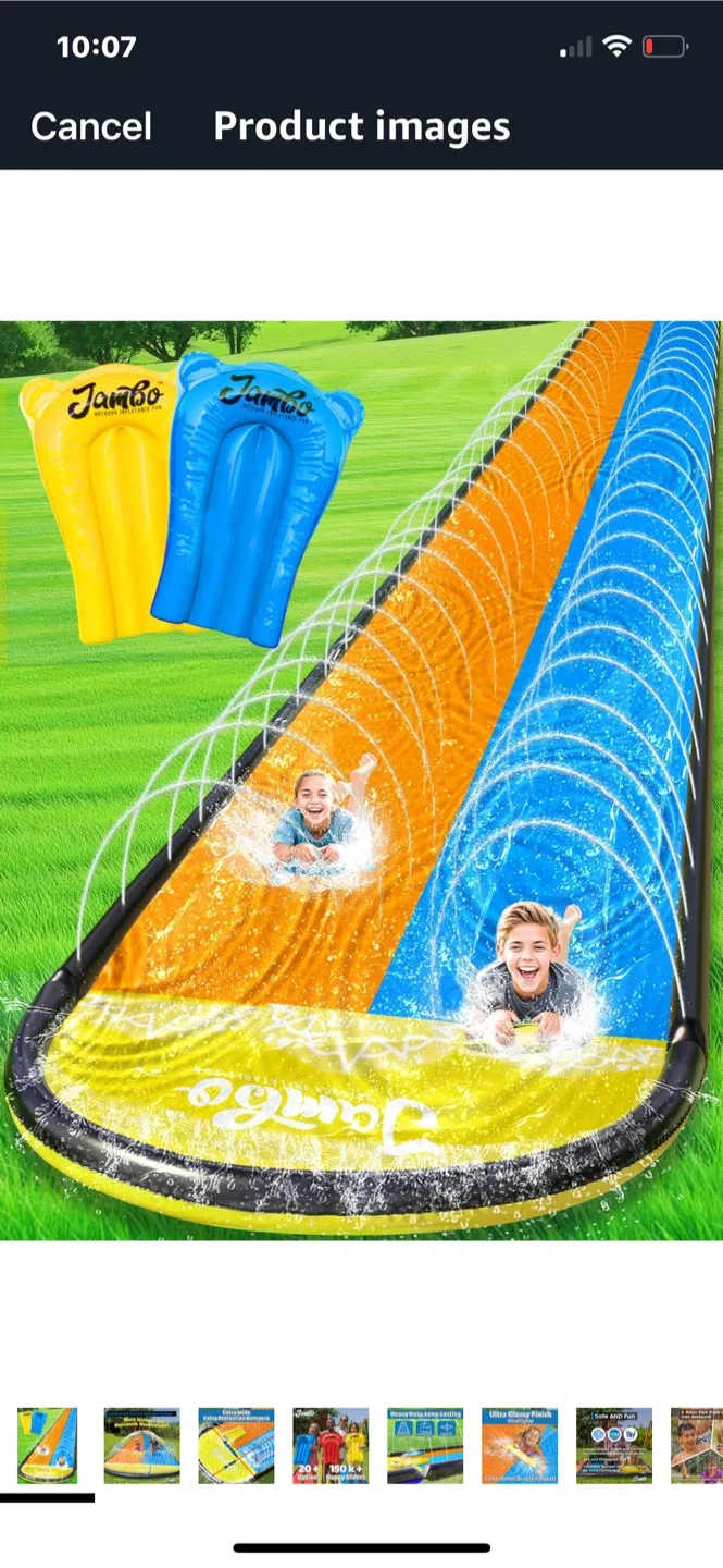 New JAMBO Double Lane 20 Ft Slip Splash and Slide thumbnail