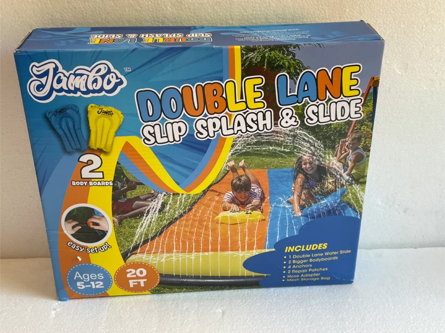 New JAMBO Double Lane 20 Ft Slip Splash and Slide image indicator(2)