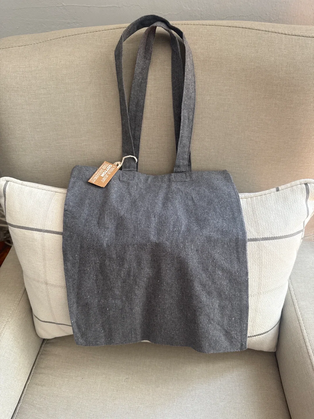 🥕 American Express Gray Cotton Tote Bag image indicator(2)