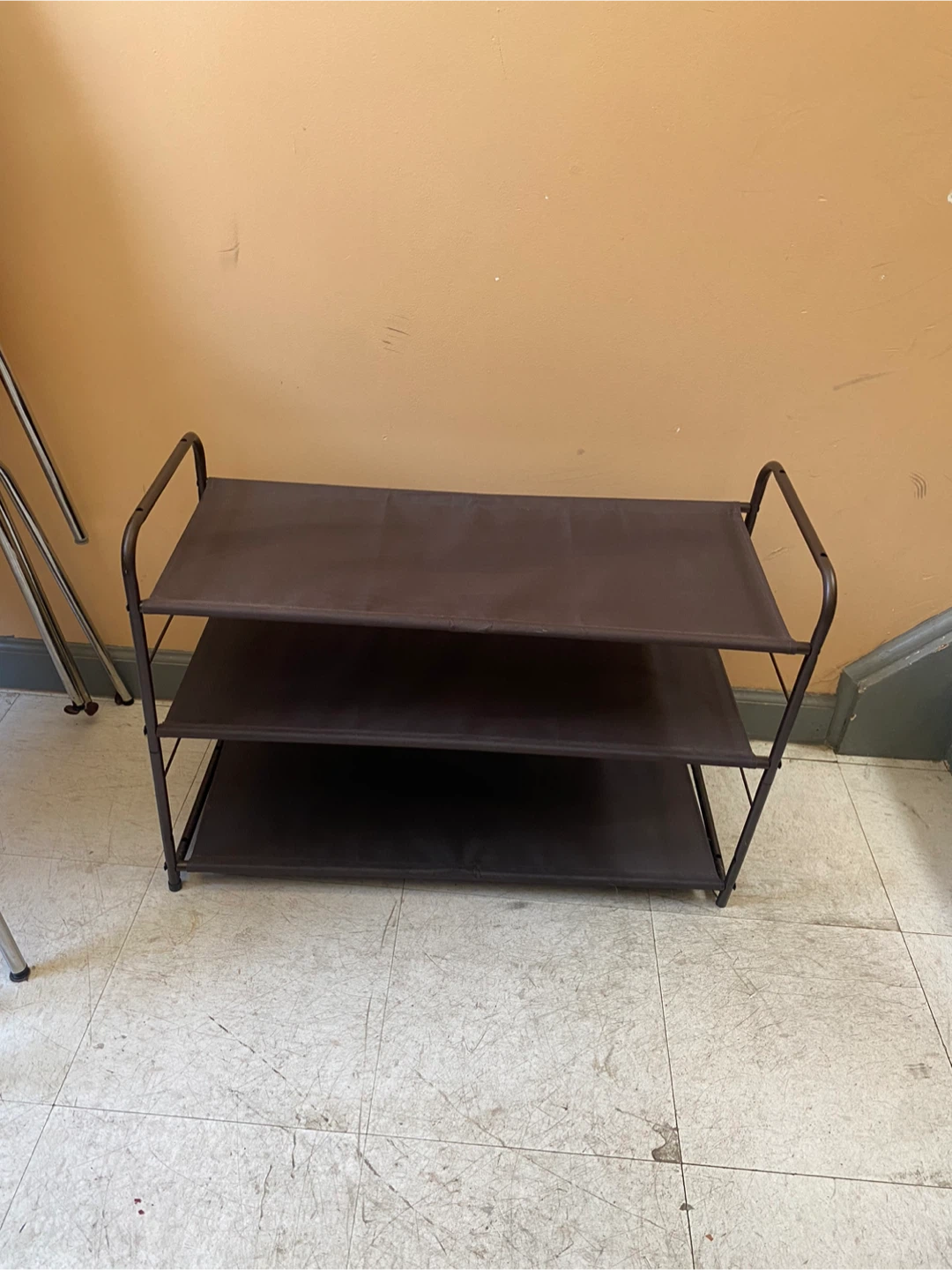 Brown 3-Tier Shoe Rack