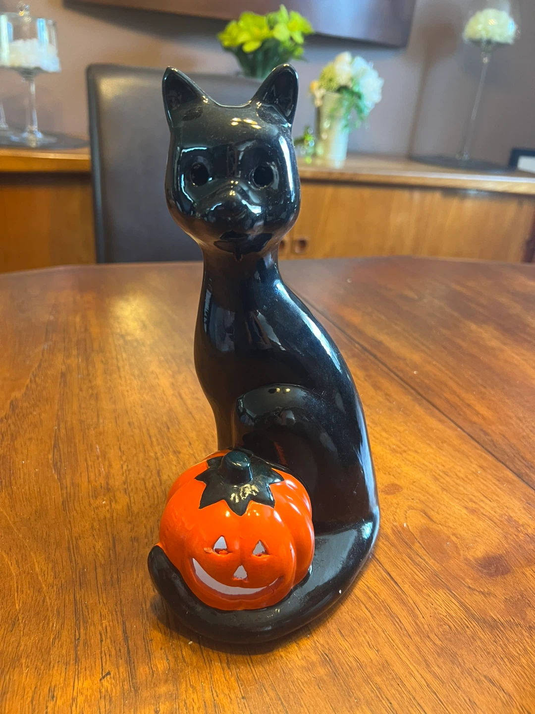 Black Cat Lantern with Pumpkin add a tea light - photo 2