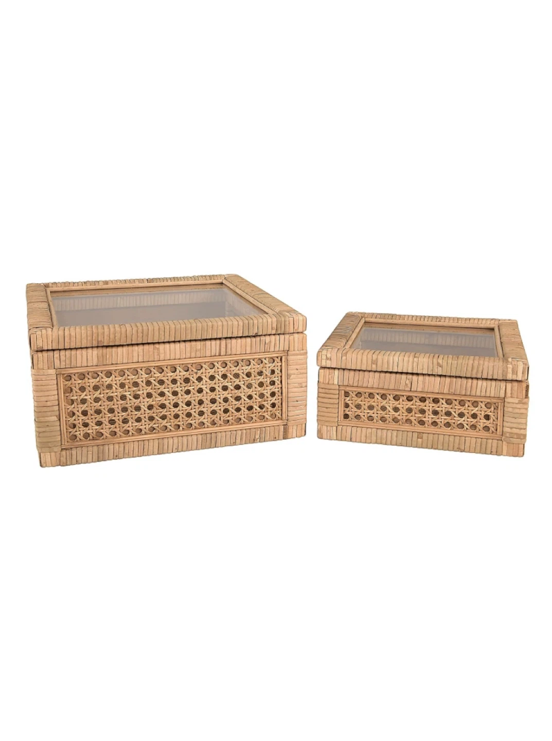 Rattan Storage Boxes with Lids - Set of 2 - photo 4