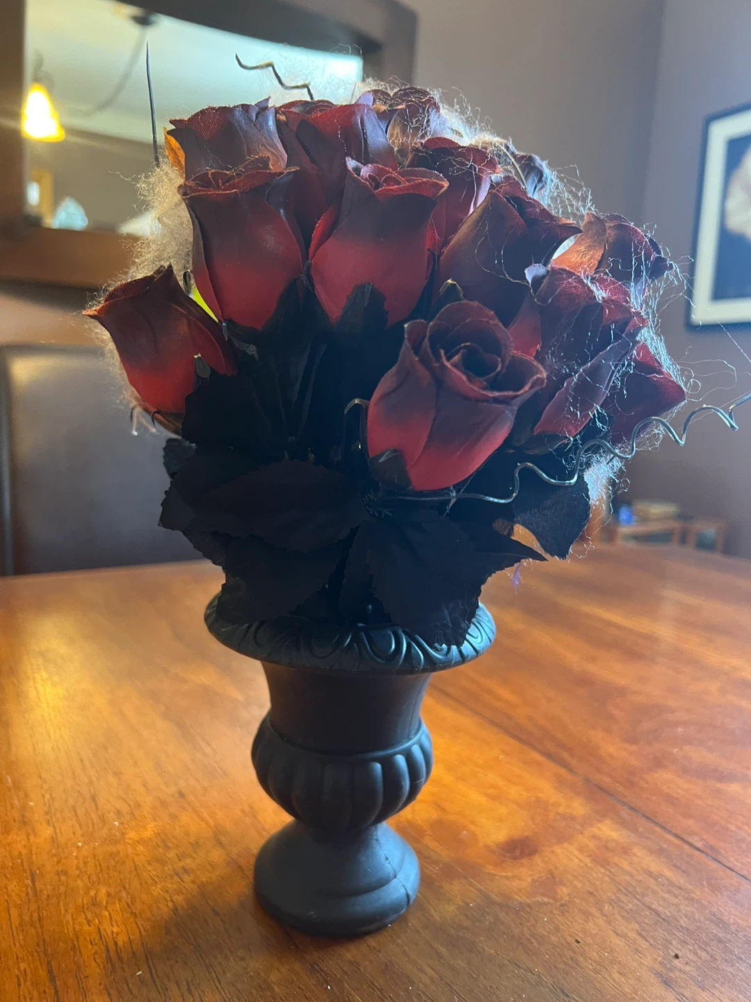 Rose Bouquet in Vase - Dark Red