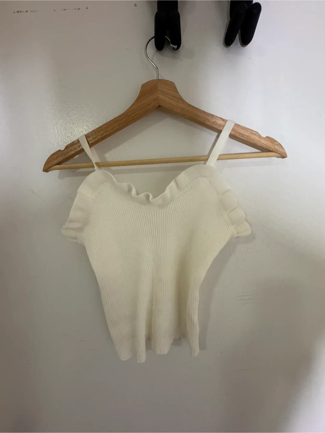 (New) Twee Ruffle Knit Top - Ivory thumbnail