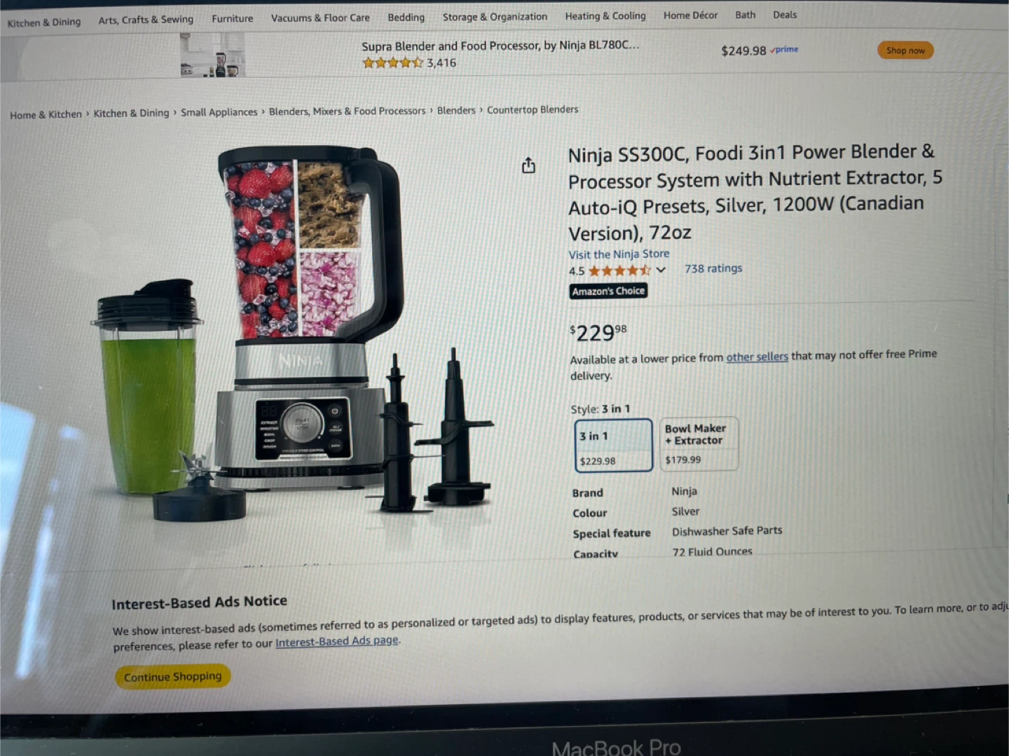 Ninja SS300C Foodi 3in1 Power Blender - photo 3