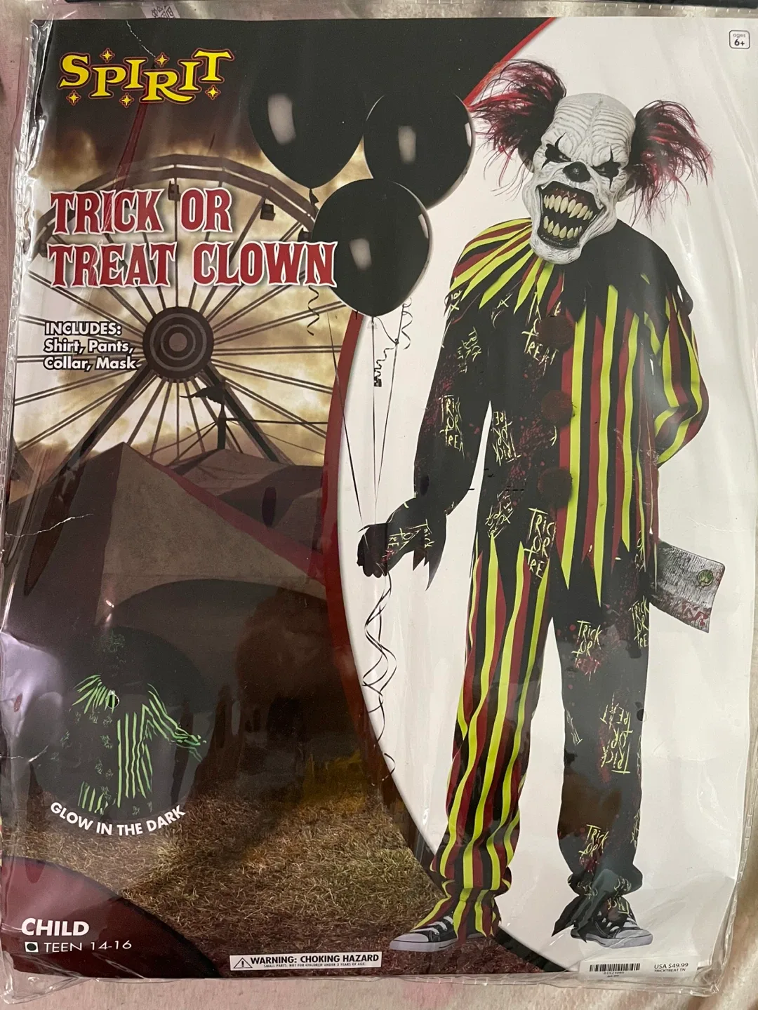 Spirit Halloween Trick Or Treat Clown Child Costume thumbnail