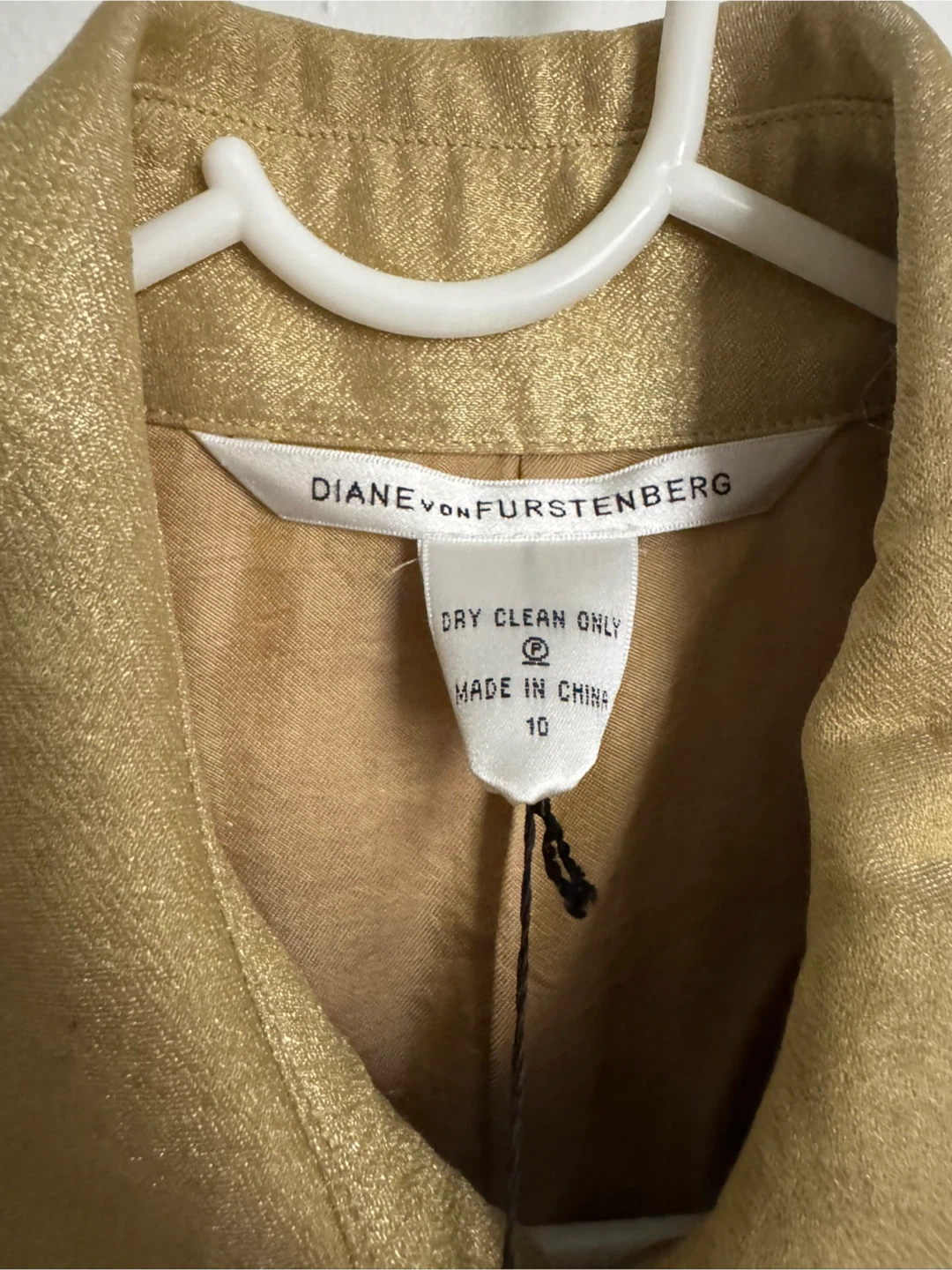 NWT Diane von Furstenberg Gold Coat - Size 10 - photo 4