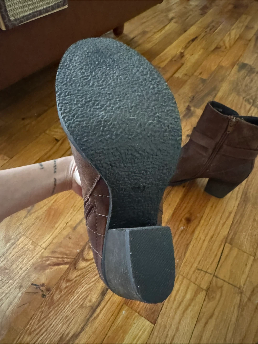 Brown Leather Ankle Boots W7.5 - photo 3