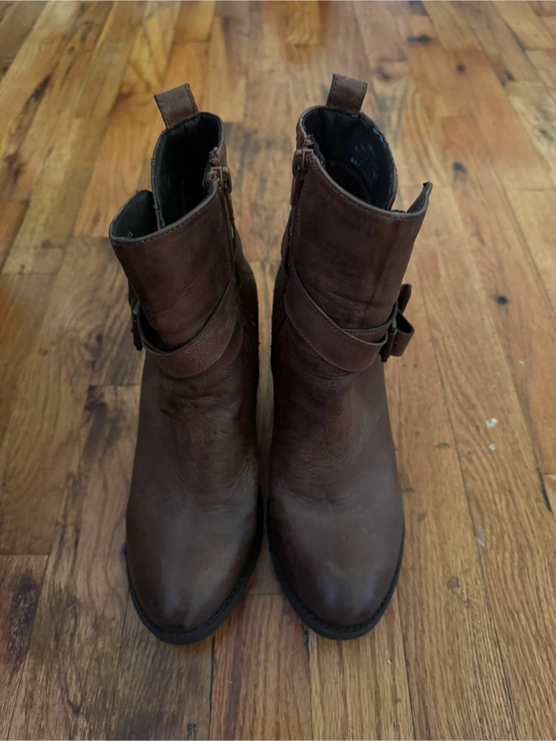Brown Leather Ankle Boots W7.5