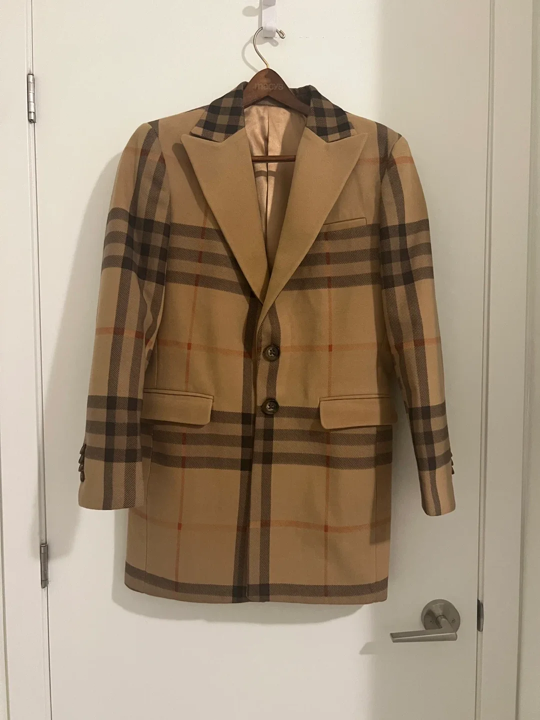 Burberry Plaid Wool Coat thumbnail