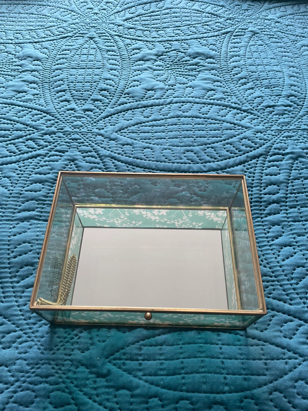 Glass Display/Jewelry Box with Hinged Lid