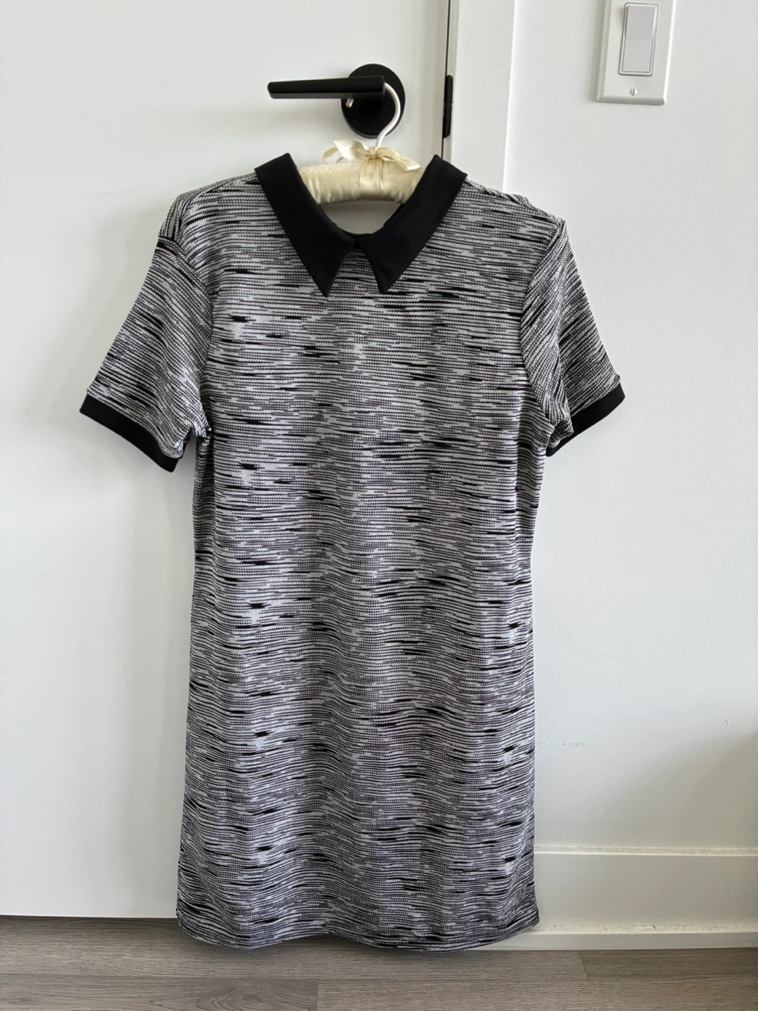 Grey & Black Dress with Collar