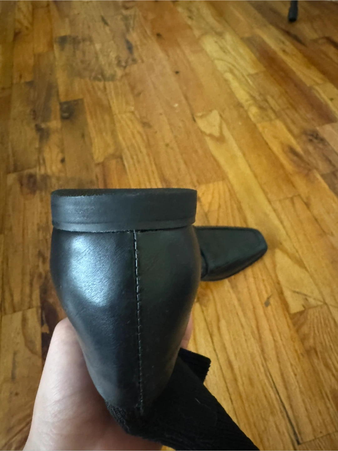 NEW Black leather Sock flats w7.5 - photo 4