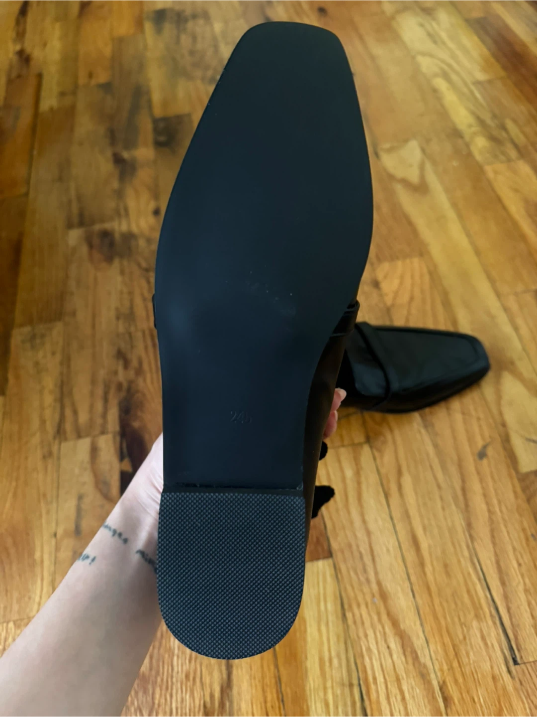 NEW Black leather Sock flats w7.5 - photo 3