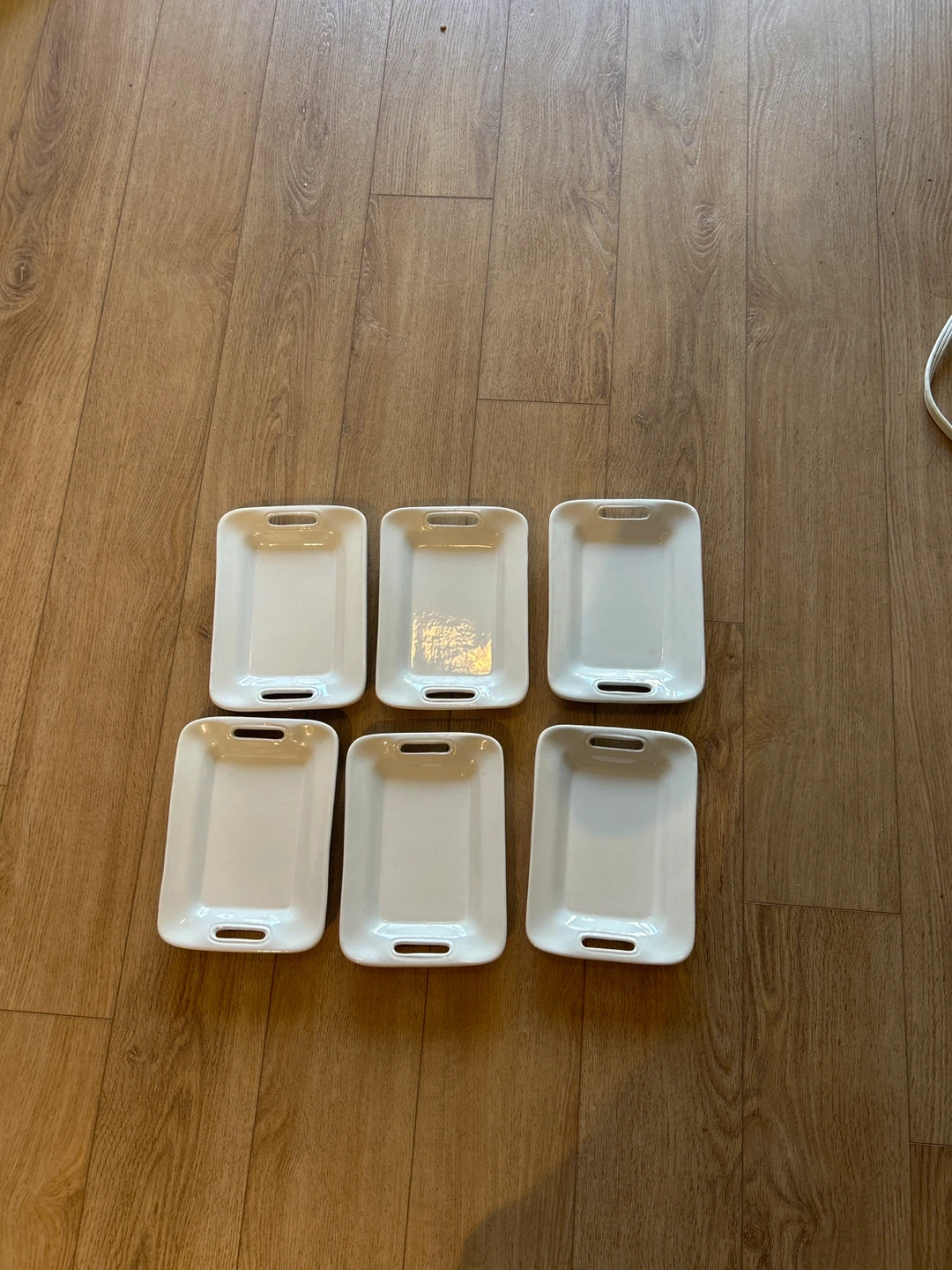 Set of 6 White Porcelain Appetizer Plates