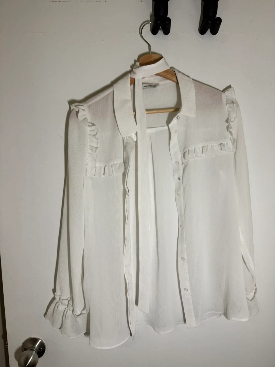White Ruffle Blouse thumbnail