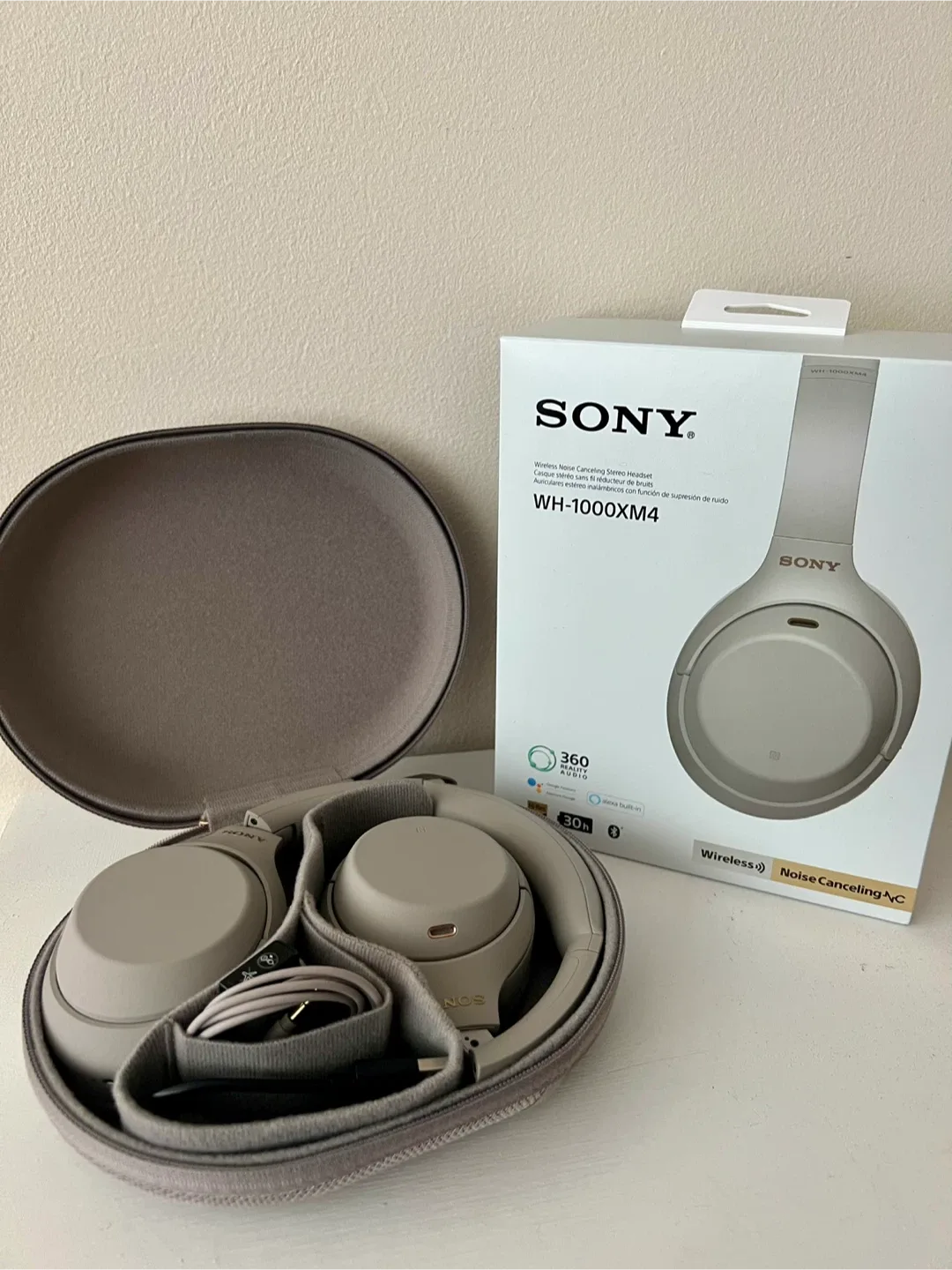SONY WH-1000XM4 Over-Ear Noise Cancelling Bluetooth Headphones thumbnail