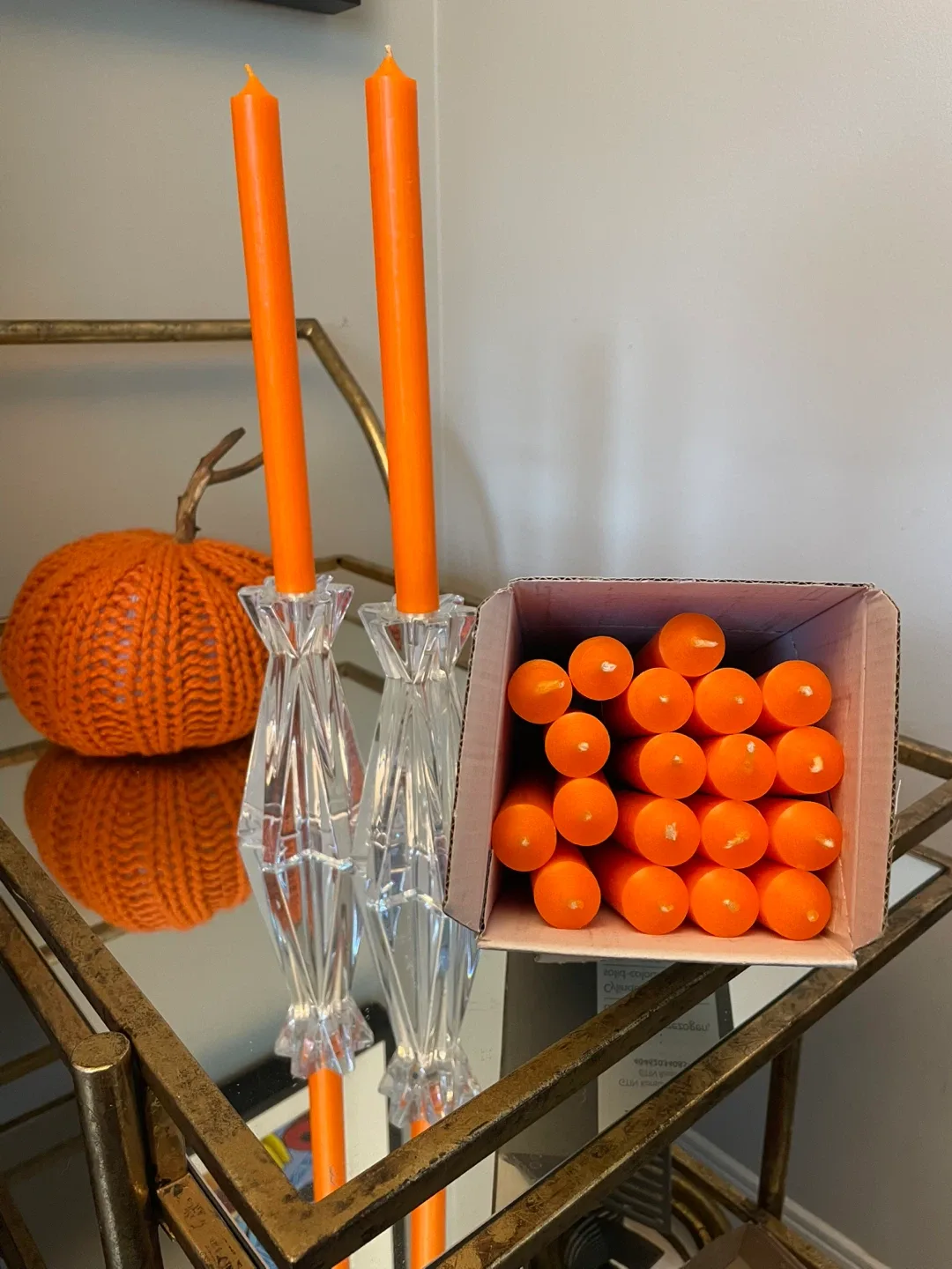 21 Orange Cylinder Candles - New in Box thumbnail