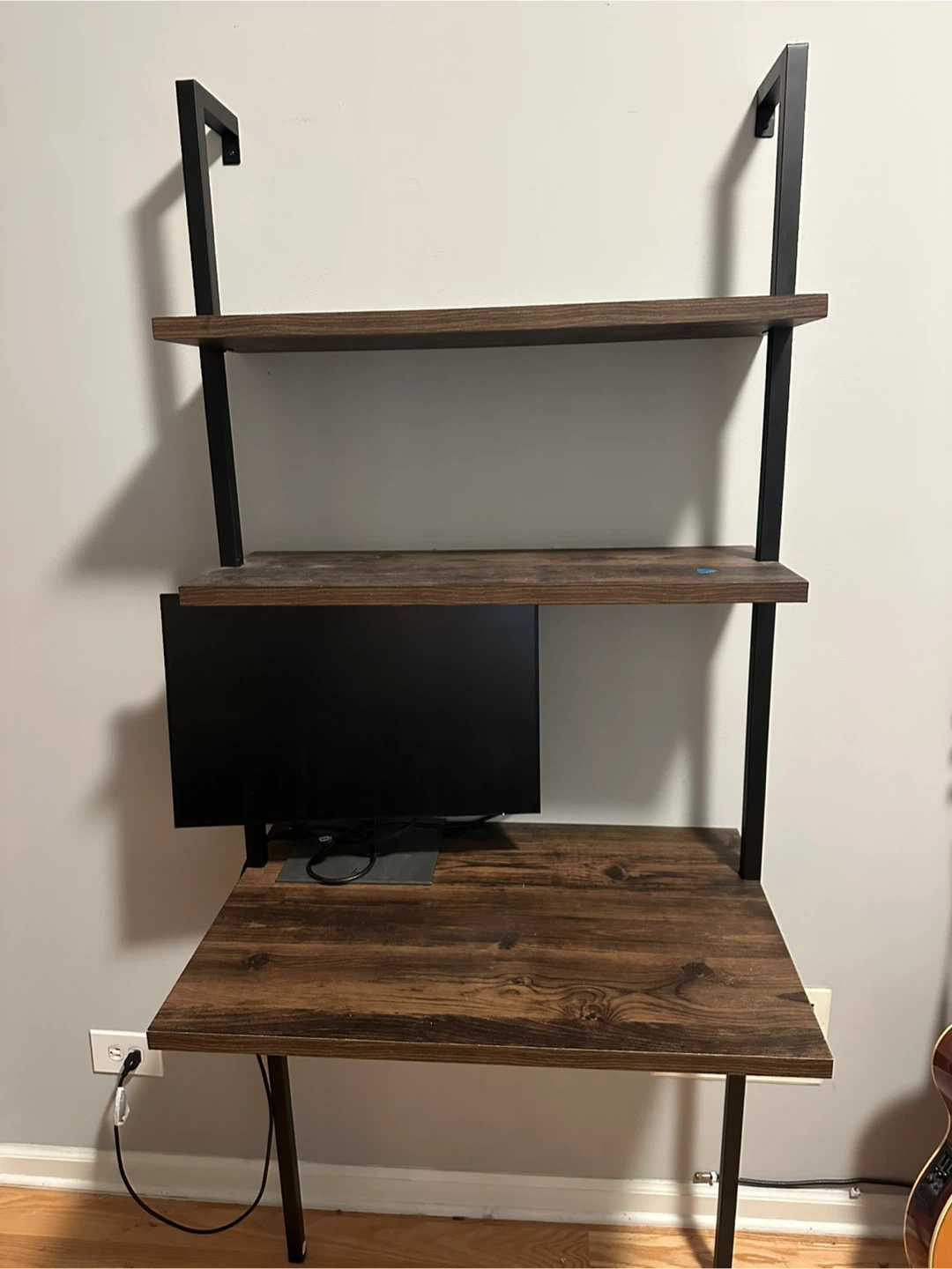 Wood Ladder Desk with Shelves