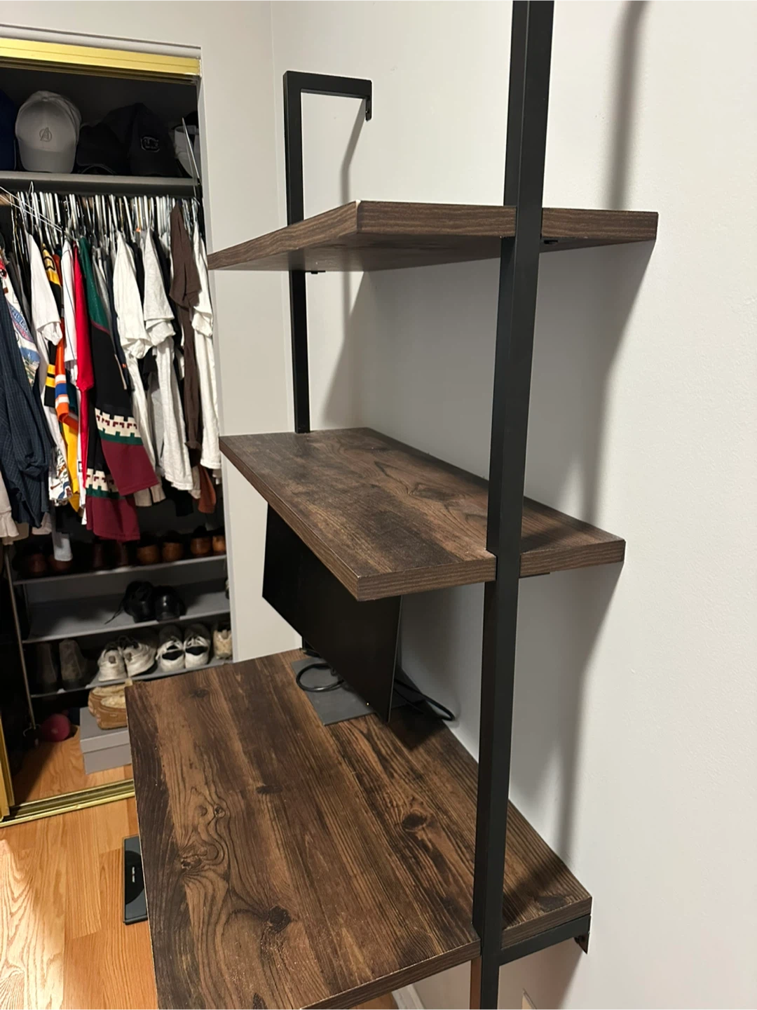 Wood Ladder Desk with Shelves - photo 2